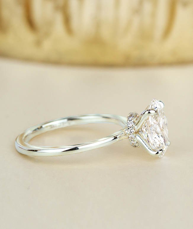 White gold engagement rings with hidden
accents